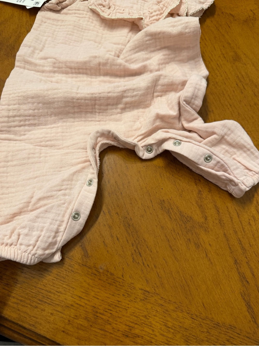 Grayson Mini Light Pink Ruffle Baby Romper - Picture 3 of 7
